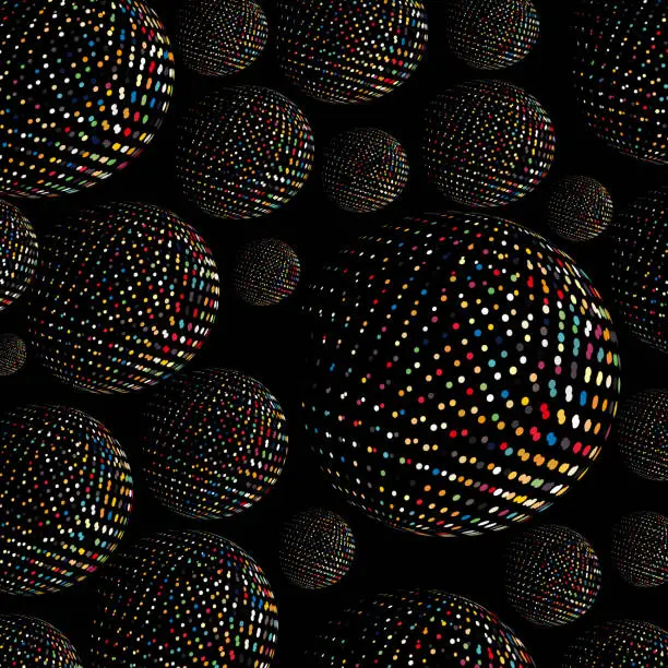 Vector illustration of Spheres halftone dots texture pattern design elements backgrounds