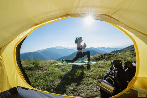 istock Young woman practicing yoga in the nature. 1309231088