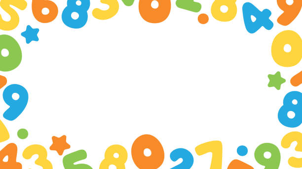 Colorful and playful numbers background. Colorful and playful numbers background. Perfect educational presentation background for kids. classroom borders stock illustrations