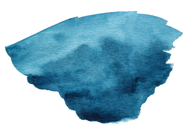 istock Deep blue watercolor stain with gradient. Watercolor cloud 1309233106