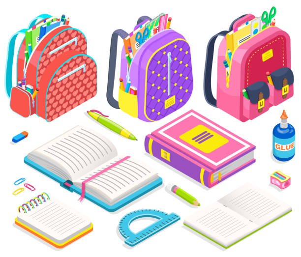 istock Satchels with School Supplies, Books and Pencils 1309236879
