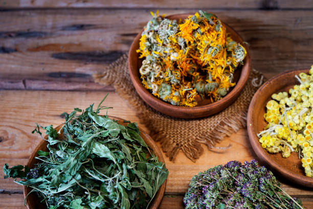 istock colorful dried herbs on wooden background 1309237230