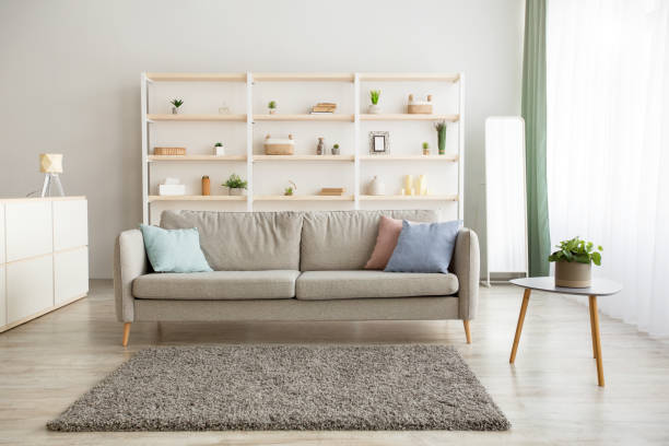istock Modern minimalist apartment interior in Scandinavian style, ad and mockup 1309239403