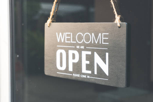 istock Text on vintage black sign 