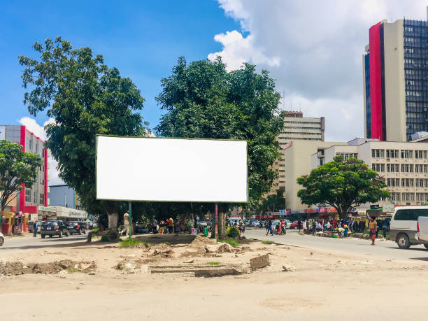 Billboard at Cairo Road in Lusaka, Zambia stock photo