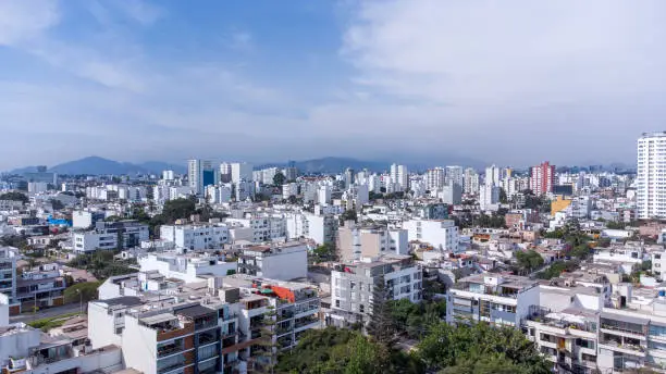 Photo of Aerial view of the municipality of Miraflores in the city of Lima