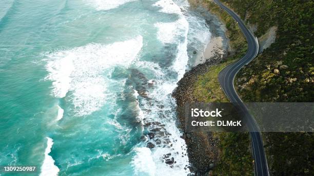 Great Ocean Road Aerial Stock Photo - Download Image Now - Great Ocean Road, Beach, Road
