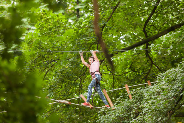 istock Low Angle View Of Person Hanging On Tree In Forest 1309252296