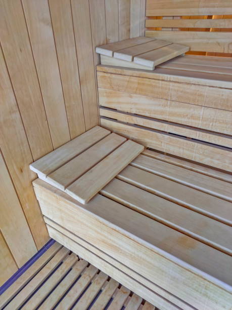 istock Interior of the empty new wooden sauna 1309252340