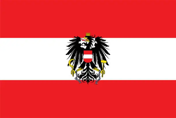 Vector illustration of flag Austria