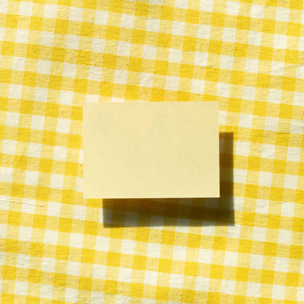 istock Blank memo pad, empty paper on fabric background. top view, copy space 1309253806
