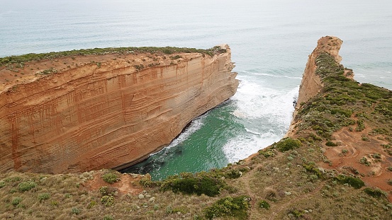 Aerial shots of the coastline along the Great Ocean Road, in Victoria, Australia.