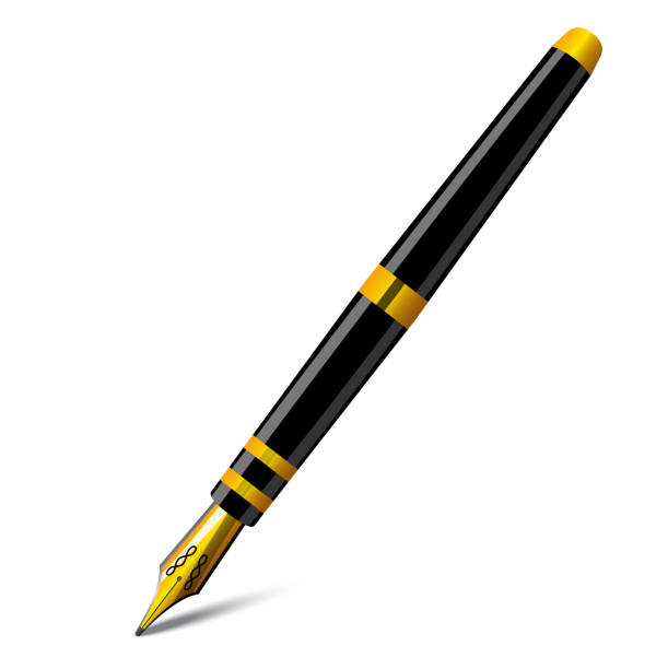 白で孤立した万年筆 - paper writing instrument pencil writing点のイラスト素材／クリップアート素材／マンガ素材／アイコン素材