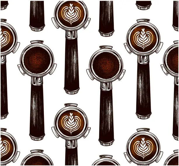 Vector illustration of Pattern of coffee holder with ground coffee