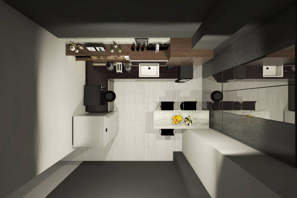 istock Site Plan Of Interior Kitchen Furniture 1309264495