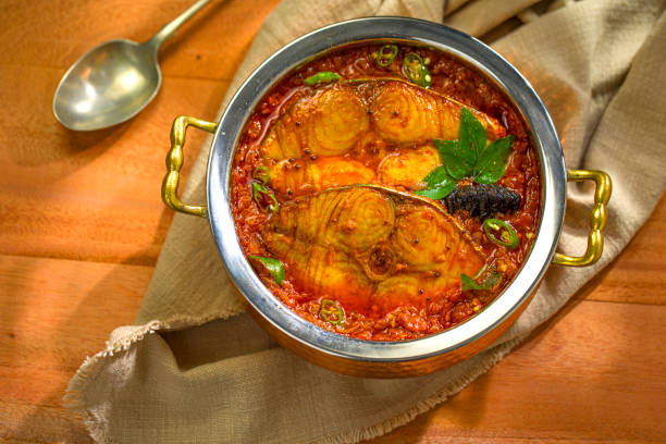 Seer Fish curry stock photo