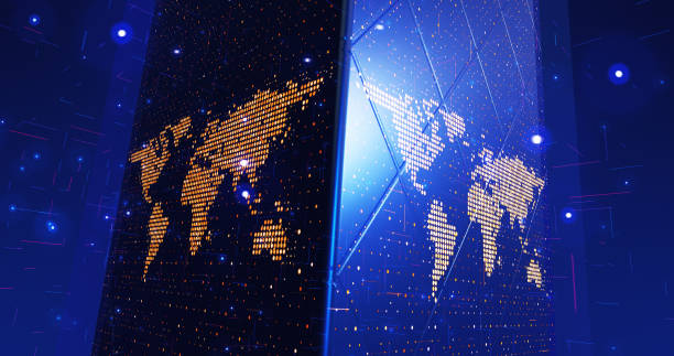 istock News Opener Broadcast TV Graphics. Orbiting Cube Globe. 3D Illustration Render 1309271986