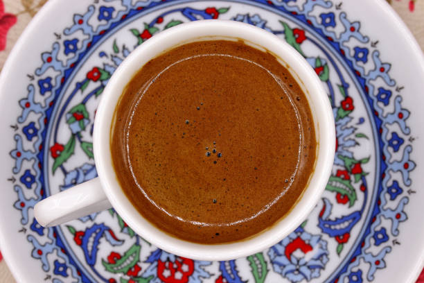 istock cup of Turkish coffee on a fabric background 1309272301