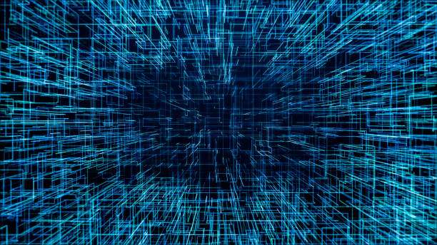 istock Abstract digital futuristic matrix particle flow 1309275739