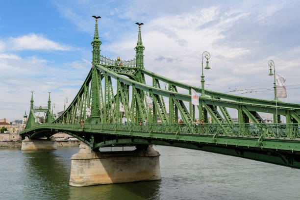 istock Budapest, Hungary, 6 August 2019: Landscape with Liberty Bridge (Szabadság híd) over Danube river in Budapest, Hungary 1309275782