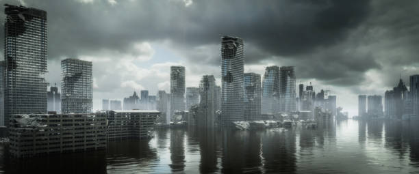 istock Flooded Post Apocalyptic Urban Landscape 1309278397