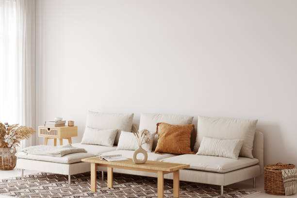 istock Boho interior style. Wall mockup. Wall art. 3d rendering, 3d illustration 1309285857