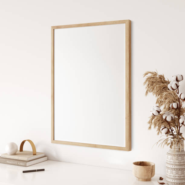istock Frame & poster mockup in Boho style interior. 3d rendering, 3d illustration 1309285996