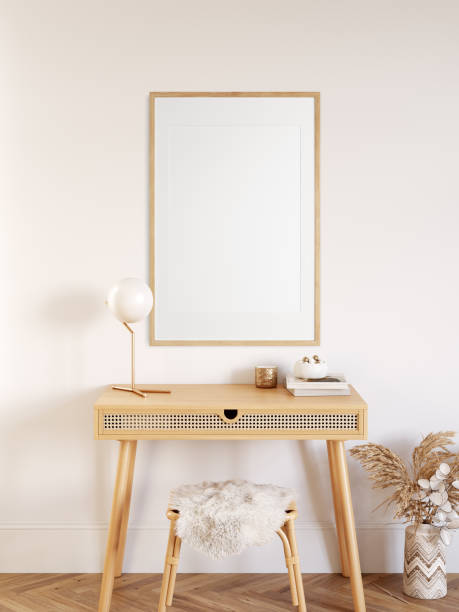 istock Frame & poster mockup in Boho style interior. 3d rendering, 3d illustration 1309286062