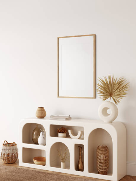 istock Frame & poster mockup in Boho style interior. 3d rendering, 3d illustration 1309286066