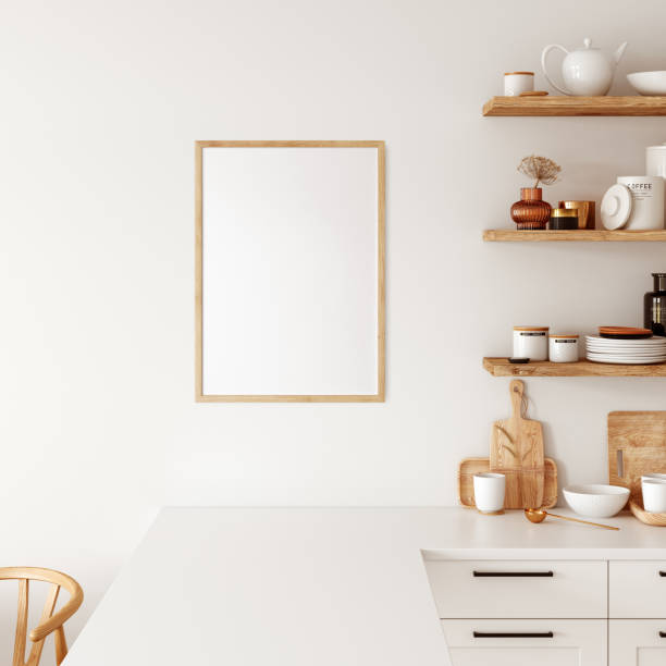 istock Frame & poster mockup in Boho style interior. 3d rendering, 3d illustration 1309286712