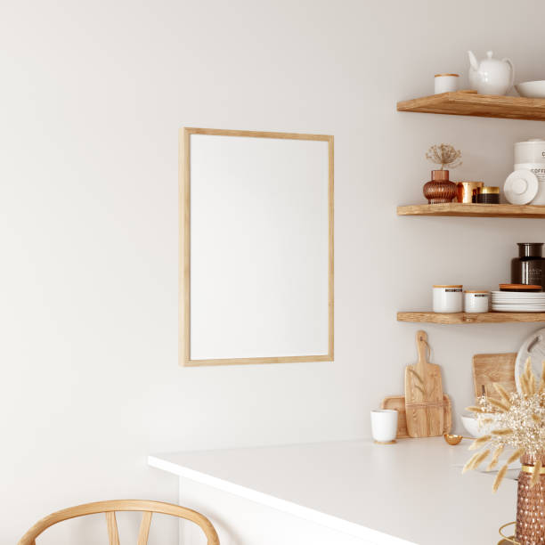 istock Frame & poster mockup in Boho style interior. 3d rendering, 3d illustration 1309286720