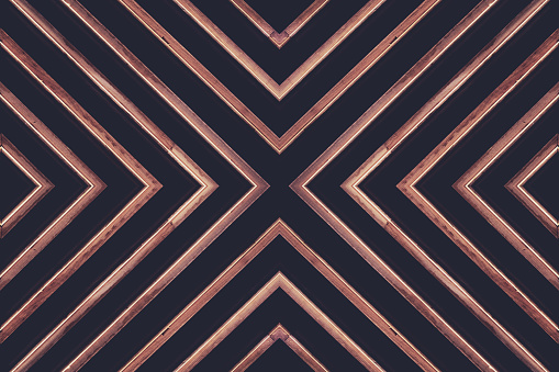 Geometric X Shape Pattern Wooden Décor