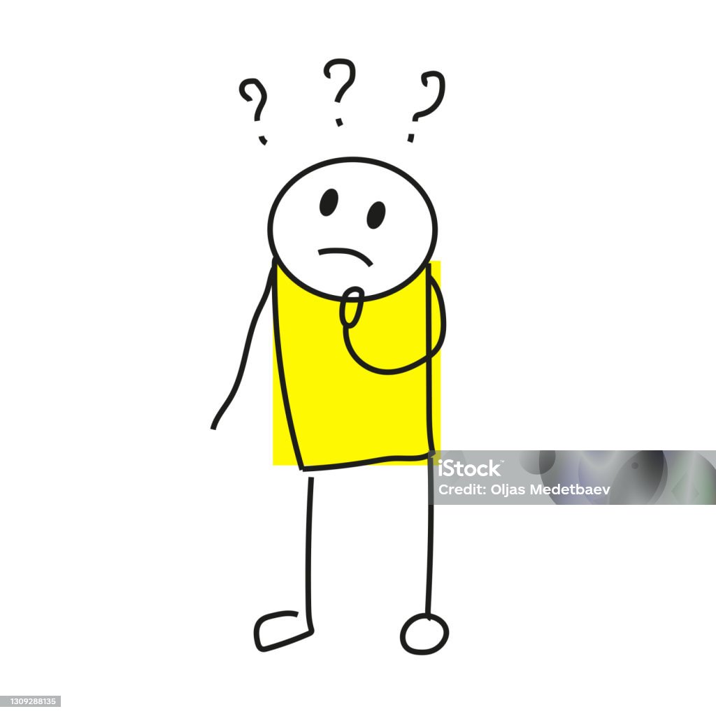 Problematic Figure Puzzled Stick Figure Has A Problem Stock Illustration - Download Image ...