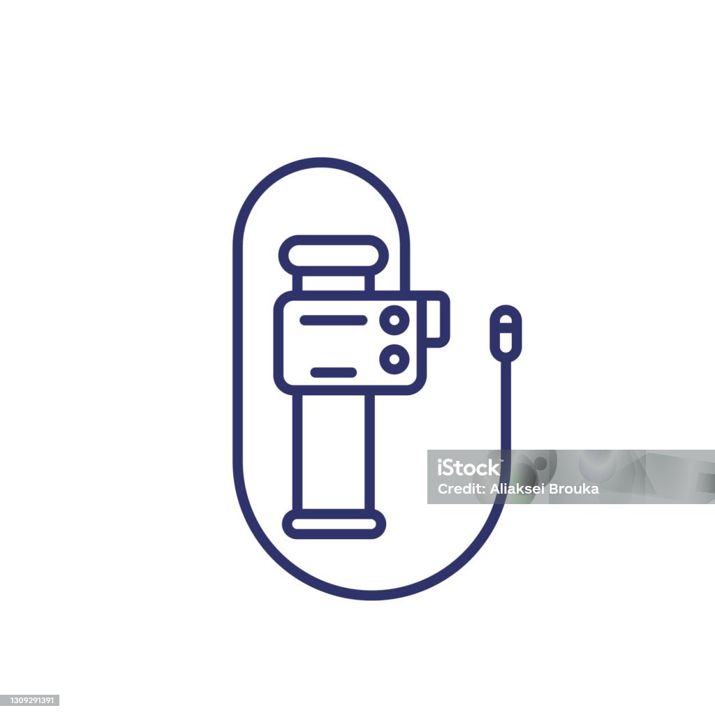 Endoskop, Endoskopie, Koloskopie Werkzeuglinie Symbol - Lizenzfrei Endoskop Vektorgrafik