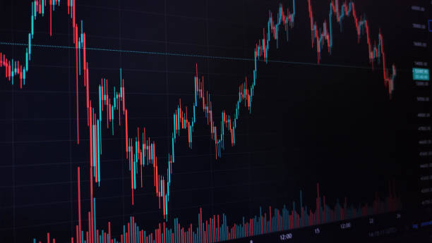 istock Cryptocurrency trading. Bitcoin graphic. Bitcoin mining. Finance management concept. Money trading. Digital trade. Profit and loss graph. Online trading via internet 1309291776