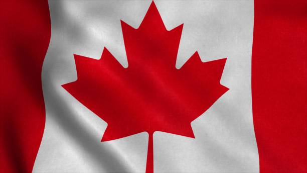 drapeau du canada flottant dans le vent. illustration 3d - saskatchewan flag canada banner photos et images de collection