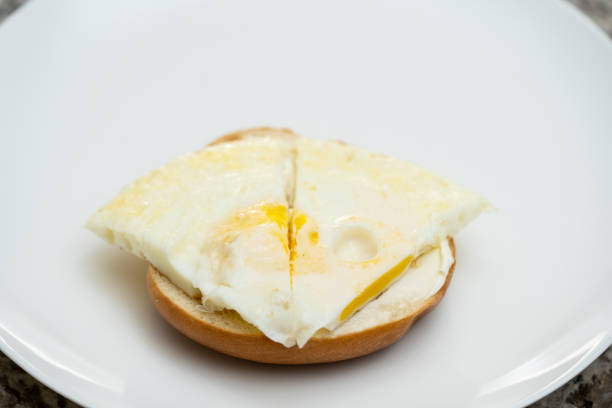 Omelette on a bagel food photography