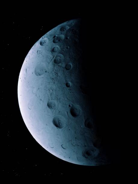 istock Satellite of the planet. Stone planet with craters in space. 1309300720