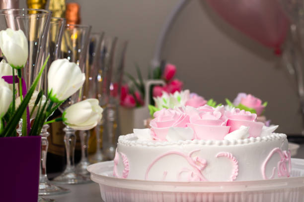 istock festive table with champagne and cake 1309303356