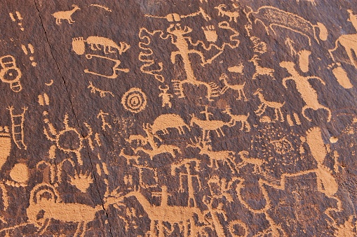 Petroglyphs on newspaper rock