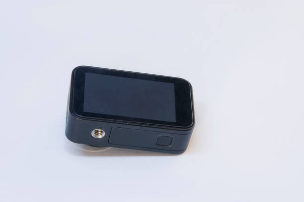 istock Compact action camera for shooting videos and photos on a white background. 1309310284