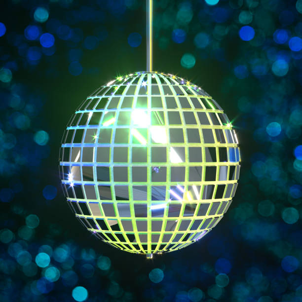 istock Creative image with disco mirror ball. Party accessories. Festive background. 3d rendering. 1309314945