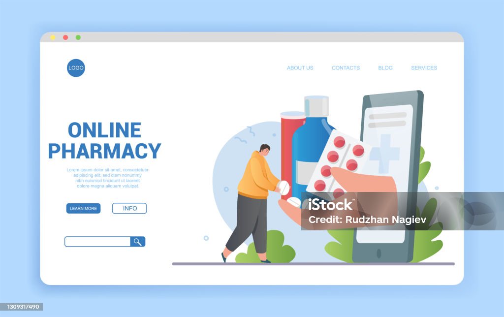Konsep Apotek Online Untuk Membeli Obatobatan Dan Obatobatan Ilustrasi ...
