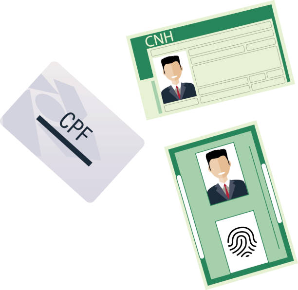 id 문서는 개인의 신원을 증명하는 공식 도구입니다. - identity stock illustrations