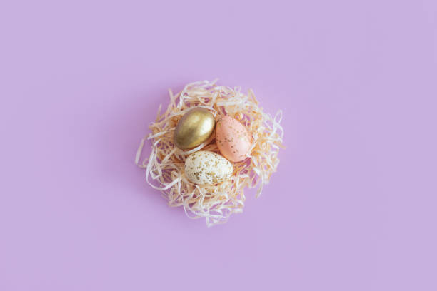 istock Easter background with eggs in a nest. Pastel colors. 1309323429