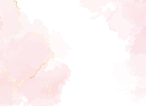 румяна розовый акварели жидкости живописи вектор дизайн карты. - femininity stock illustrations