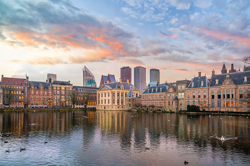 Beautiful Dutch Canal Houses, Amsterdam, The Netherlands. 