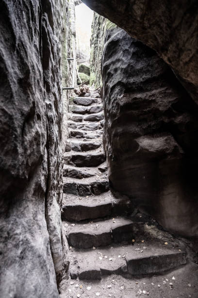 istock Narrow staircase in sandstone gorge 1309341634