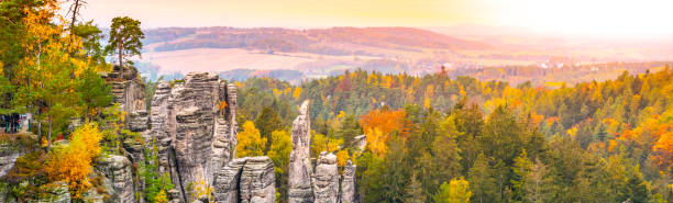 istock Colorful autumn landscape and sandstone rocks 1309341665