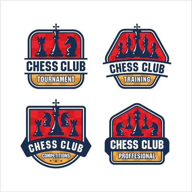 шахматный значок дизайн премиум логотип - intelligence set armed forces competitive sport stock illustrations
